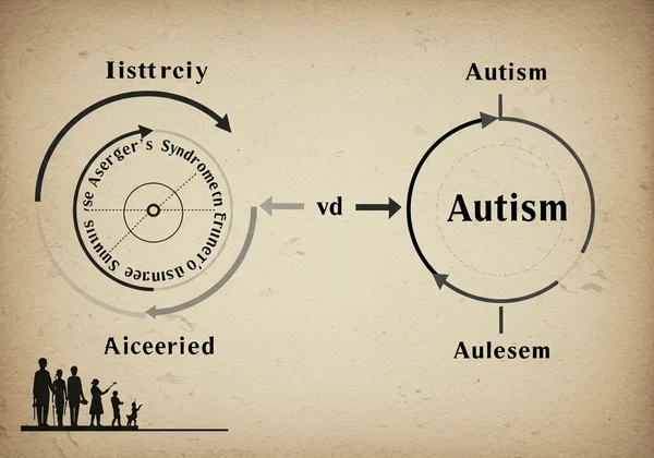 Diagram showing Asperger’s and Autism as separate historical diagnoses.