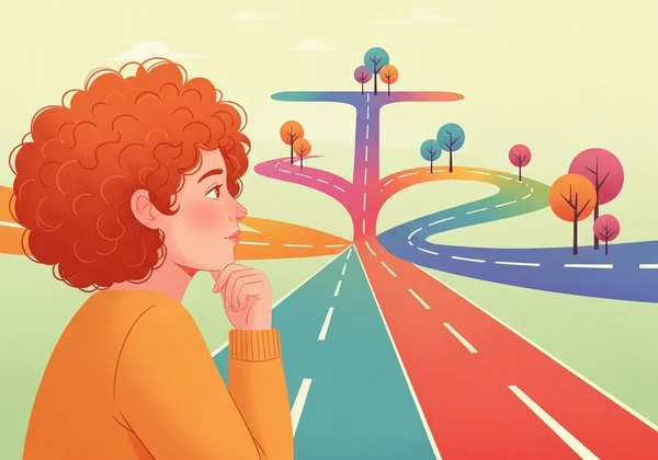 บุคคลกำลังไตร่ตรองถึงการเดินทางแห่งความหลากหลายทางระบบประสาทของตนเอง