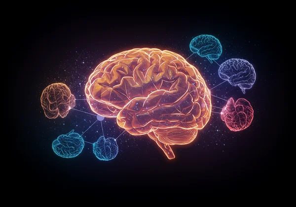 Diverse brains working together, representing neurodiversity.